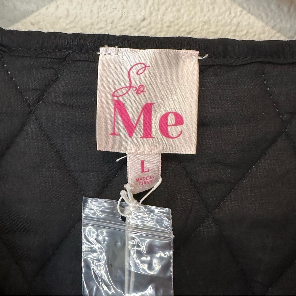**NWT** So Me Quilted Floral Black and White Women's Jacket - Picture 7 of 13
